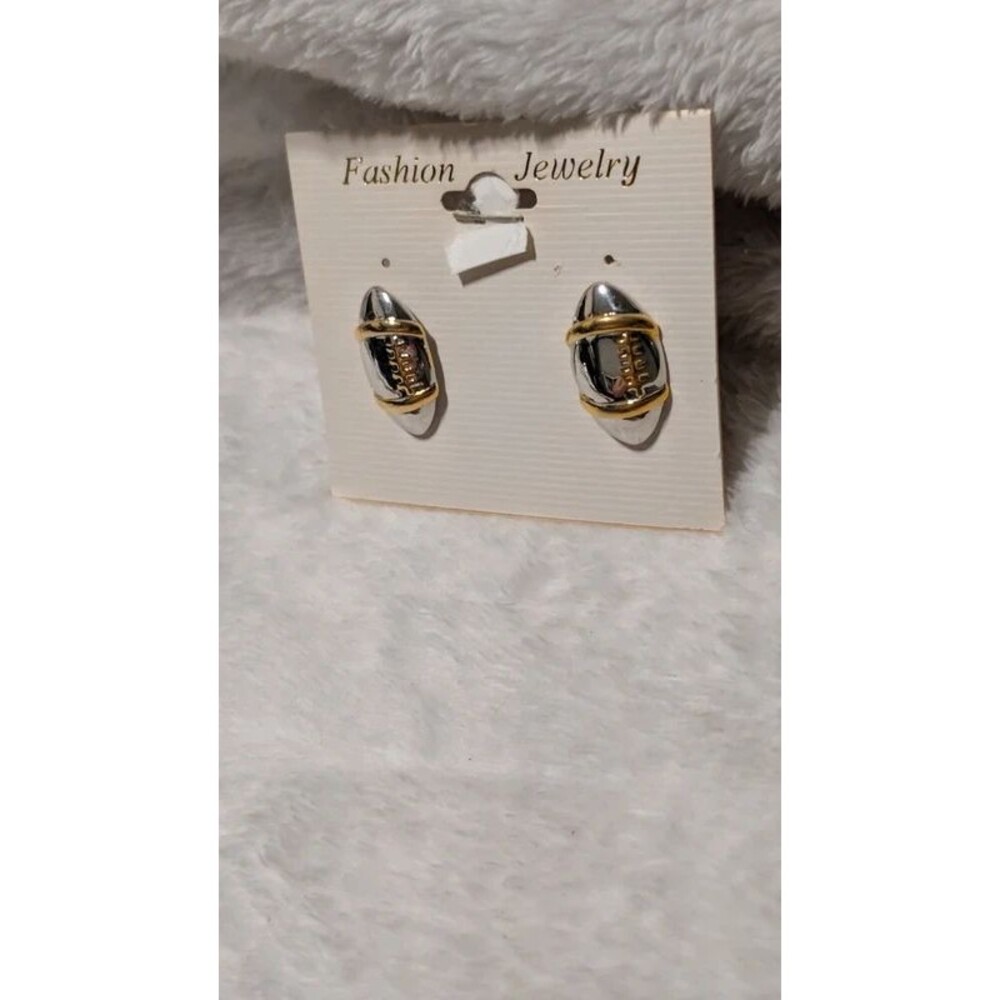 Football pierced stud fashion earrings